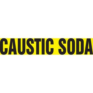 Snap Tite™ "Caustic Soda" Pipe Marker - Vinyl, Black on Yellow, 1-1/2" - 2", 9", 8", 3/4", English, Snap-On, STB