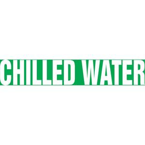 Snap Tite™ "Chilled Water" Pipe Marker - Vinyl, White on Green, 1-1/2" - 2", 9", 8", 3/4", English, Snap-On, STB