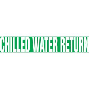 Snap Tite™ "Chilled Water Return" Pipe Marker - Vinyl, White on Green, 1-1/2" - 2", 9", 8", 3/4", English, Snap-On, STB