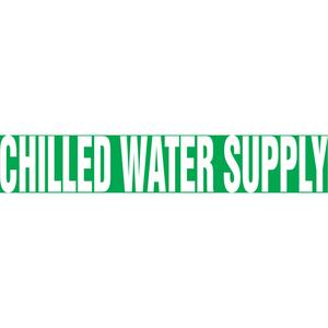 Snap Tite™ "Chilled Water Supply" Pipe Marker - Vinyl, White on Green, 1-1/2" - 2", 9", 8", 3/4", English, Snap-On, STB