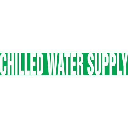 Snap Tite™ "Chilled Water Supply" Pipe Marker - Vinyl, White on Green, 3/4" - 1-1/4", 6", 8", 1/2", English, Snap-On, STA