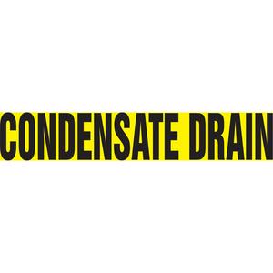Snap Tite™ "Condensate Drain" Pipe Marker - Vinyl, Black on Yellow, 1-1/2" - 2", 9", 8", 3/4", English, Snap-On, STB
