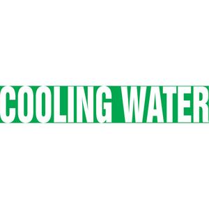 Snap Tite™ "Cooling Water" Pipe Marker - Vinyl, White on Green, 1-1/2" - 2", 9", 8", 3/4", English, Snap-On, STB