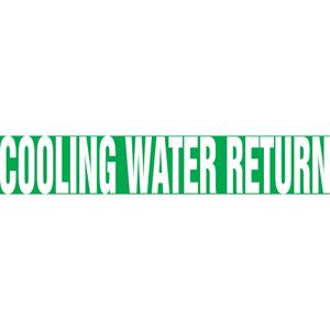 Snap Tite™ "Cooling Water Return" Pipe Marker - Vinyl, White on Green, 1-1/2" - 2", 9", 8", 3/4", English, Snap-On, STB
