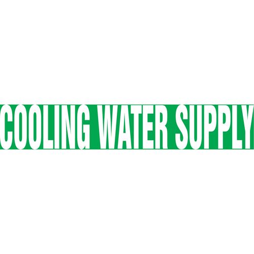 Snap Tite™ "Cooling Water Supply" Pipe Marker - Vinyl, White on Green, 3/4" - 1-1/4", 6", 8", 1/2", English, Snap-On, STA