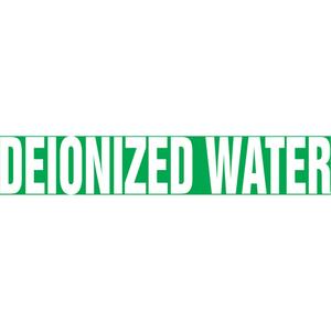 Snap Tite™ "Deionized Water" Pipe Marker - Vinyl, White on Green, 3/4" - 1-1/4", 6", 8", 1/2", English, Snap-On, STA