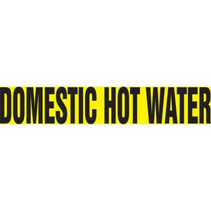 Snap Tite™ "Domestic Hot Water" Pipe Marker - Vinyl, Black on Yellow, 3/4" - 1-1/4", 6", 9", 14", 8", 1/2", English, Snap-On, STA