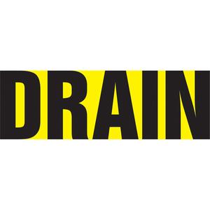 Snap Tite™ "Drain" Pipe Marker - Vinyl, Black on Yellow, 1-1/2" - 2", 9", 8", 3/4", English, Snap-On, PB