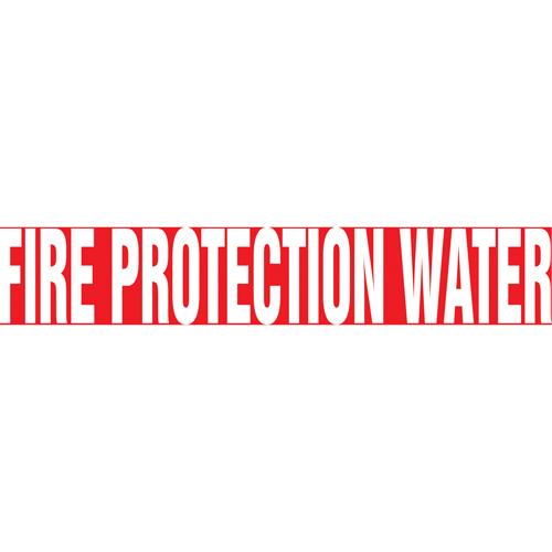 Snap Tite™ "Fire Protection Water" Pipe Marker - Vinyl, White on Red, 2-1/4" - 3", 14", 12", 1-1/4", English, Snap-On, STC