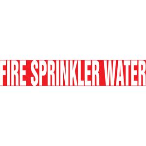 Snap Tite™ "Fire Sprinkler Water" Pipe Marker - Vinyl, White on Red, 2-1/4" - 3", 14", 12", 1-1/4", English, Snap-On, STC