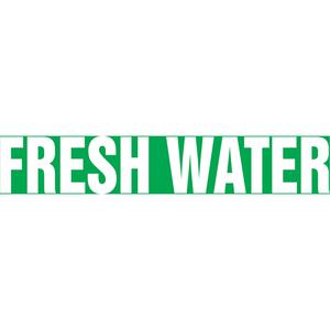 Snap Tite™ "Fresh Water" Pipe Marker - Vinyl, White on Green, 1-1/2" - 2", 9", 8", 3/4", English, Snap-On, STB