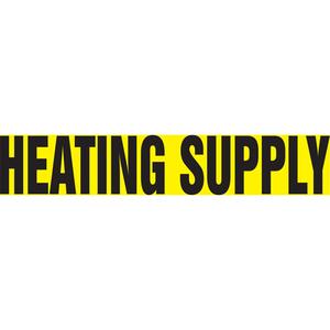 Snap Tite™ "Heating Supply" Pipe Marker - Vinyl, Black on Yellow, 1-1/2" - 2", 9", 8", 3/4", English, Snap-On, STB