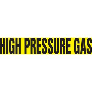 Snap Tite™ "High Pressure Gas" Pipe Marker - Vinyl, Black on Yellow, 1-1/2" - 2", 9", 8", 3/4", English, Snap-On, STB