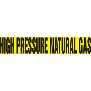 Snap Tite™ "High Pressure Natural Gas" Pipe Marker - Vinyl, Black on Yellow, 1-1/2" - 2", 9", 8", 3/4", English, Snap-On, STB
