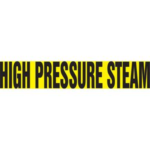 Snap Tite™ "High Pressure Steam" Pipe Marker - Vinyl, Black on Yellow, 1-1/2" - 2", 9", 8", 3/4", English, Snap-On, STB