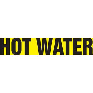 Snap Tite™ "Hot Water" Pipe Marker - Vinyl, Black on Yellow, 3/4" - 1-1/4", 6", 9", 14", 8", 1/2", English, Snap-On, STA