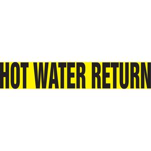Snap Tite™ "Hot Water Return" Pipe Marker - Vinyl, Black on Yellow, 1-1/2" - 2", 9", 8", 3/4", English, Snap-On, STB