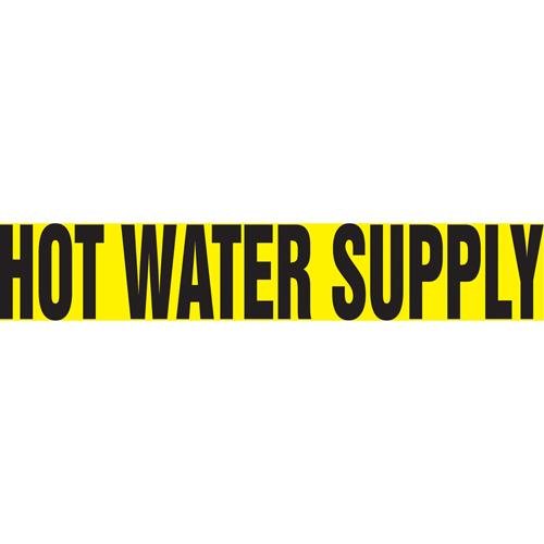 Snap Tite™ "Hot Water Supply" Pipe Marker - Vinyl, Black on Yellow, 2-1/4" - 3", 14", 12", 1-1/4", English, Snap-On, STC