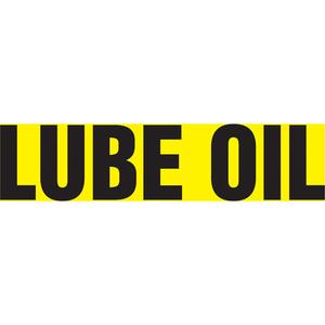 Snap Tite™ "Lube Oil" Pipe Marker - Vinyl, Black on Yellow, 1-1/2" - 2", 9", 8", 3/4", English, Snap-On, STB