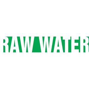 Snap Tite™ "Raw Water" Pipe Marker - Vinyl, White on Green, 1-1/2" - 2", 9", 8", 3/4", English, Snap-On, STB