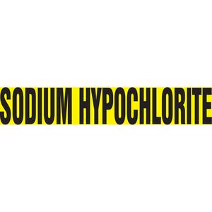 Snap Tite™ "Sodium Hypochlorite" Pipe Marker - Vinyl, Black on Yellow, 2-1/4" - 3", 14", 12", 1-1/4", English, Snap-On, STC