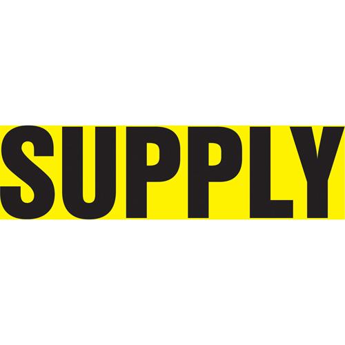 Snap Tite™ "Supply" Pipe Marker - Vinyl, Black on Yellow, 1-1/2" - 2", 9", 8", 3/4", English, Snap-On, STB