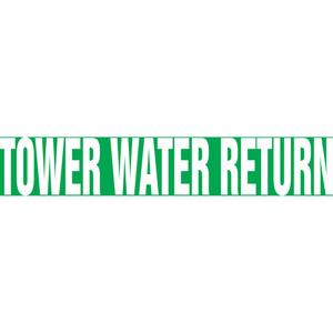 Snap Tite™ "Tower Water Return" Pipe Marker - Vinyl, White on Green, 1-1/2" - 2", 9", 8", 3/4", English, Snap-On, STB