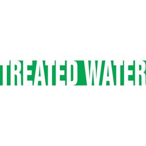 Snap Tite™ "Treated Water" Pipe Marker - Vinyl, White on Green, 1-1/2" - 2", 9", 8", 3/4", English, Snap-On, STB