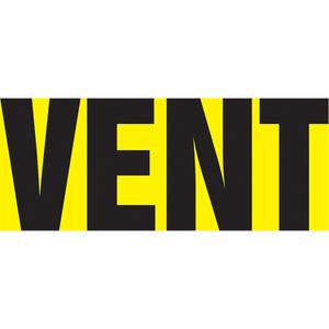 Snap Tite™ "Vent" Pipe Marker - Vinyl, Black on Yellow, 1-1/2" - 2", 9", 8", 3/4", English, Snap-On, STB