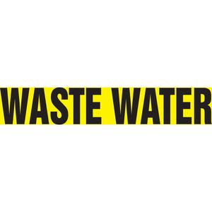 Snap Tite™ "Waste Water" Pipe Marker - Vinyl, Black on Yellow, 1-1/2" - 2", 9", 8", 3/4", English, Snap-On, STB