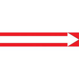 Snap Tite™ Long Arrow Pipe Marker - Vinyl, White on Red, 1-1/2" - 2", 9", 8", 3/4", Direction Only, Snap-On, STB