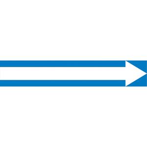 Snap Tite™ Long Arrow Pipe Marker - Vinyl, White on Blue, 1-1/2" - 2", 9", 8", 3/4", Direction Only, Snap-On, STB