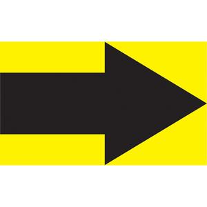 Snap Tite™ Short Arrow Pipe Marker - Vinyl, Black on Yellow, 1-1/2" - 2", 9", 8", 3/4", Direction Only, Snap-On, STB