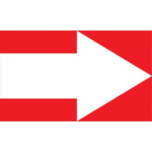 Snap Tite™ Short Arrow Pipe Marker - Vinyl, White on Red, 1-1/2" - 2", 9", 8", 3/4", Direction Only, Snap-On, STB