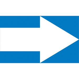 Snap Tite™ Short Arrow Pipe Marker - Vinyl, White on Blue, 1-1/2" - 2", 9", 8", 3/4", Direction Only, Snap-On, STB