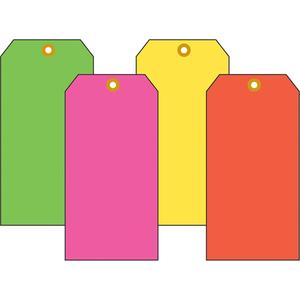Fluorescent Blank Tags - Cardstock, Wire, Package, 62, Fluorescent Pink