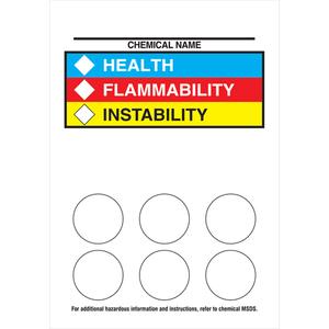 Right-To-Know Labeling Kits - Sheet, 5" x 3 1/2"