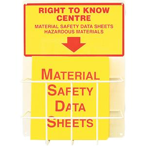 Pocket Style Center Boards - English, Right-To-Know, Included, 15", 20", Aluminum, MSDS
