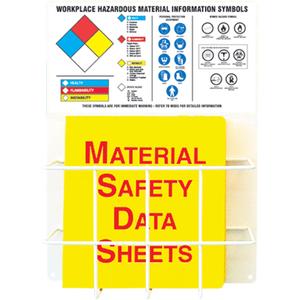 Haz-Mat Basket Style Centre Boards - English, WHMIS, Included, Aluminum, 20", MSDS, 15"