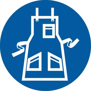 Apron Pictogram Labels - Vinyl, Roll, 4", 4", Apron Pictogram