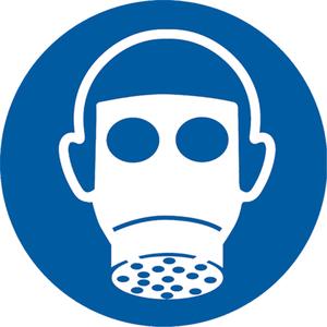 Vapour Respirator Pictogram Labels - Vinyl, Roll, 2", 2", Vapour Respirator Pictogram