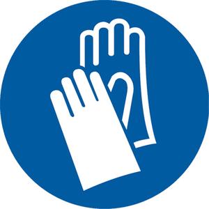 Gloves Pictogram Labels - Vinyl, Roll, 2", 2", Gloves Pictogram