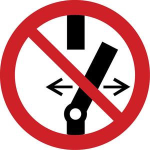 Do Not Alter the State of the Switch ISO Prohibition Safety Labels - Vinyl, 2", 2", Adhesive, Pictogram, Equipment
