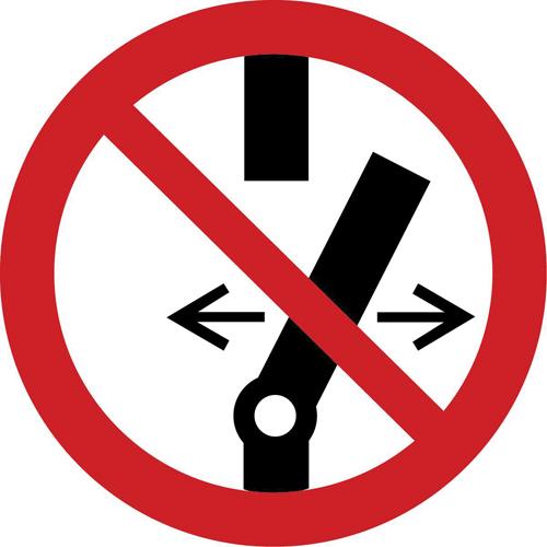 Do Not Alter the State of the Switch ISO Prohibition Safety Labels - Vinyl, 2", 2", Adhesive, Pictogram, Equipment