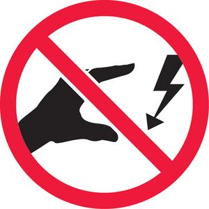 Do Not Touch Electrical Hazard ISO Prohibition Safety Labels - Vinyl, 2", 2", Adhesive, Pictogram, Electrical