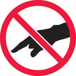 Do Not Touch ISO Prohibition Safety Labels - Vinyl, 2", 2", Adhesive, Pictogram, Specific Hazards