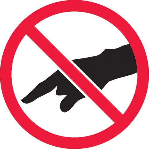 Do Not Touch ISO Prohibition Safety Labels - Vinyl, 2", 2", Adhesive, Pictogram, Specific Hazards