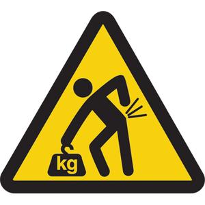 Lifting Hazard ISO Warning Safety Labels - Vinyl, 2", 2", Adhesive, Pictogram, Specific Hazards