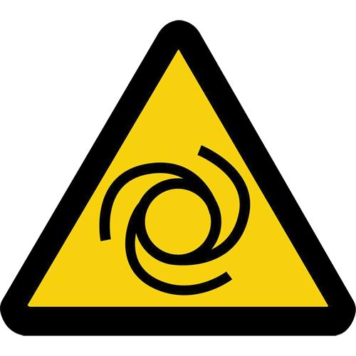 Automatic Start-Up ISO Warning Safety Labels - Vinyl, 2", 2", Adhesive, Pictogram, Equipment
