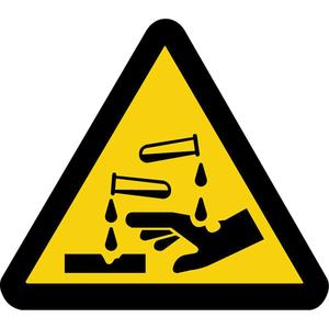 Corrosive Materials ISO Warning Safety Labels - Vinyl, 2", 2", Adhesive, Pictogram, Chemicals and Hazardous Materials